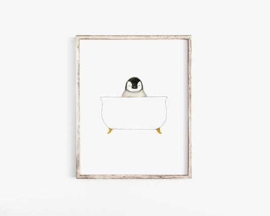 Baby Penguin in Bathtub