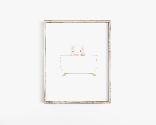 Baby Pig in Bathtub